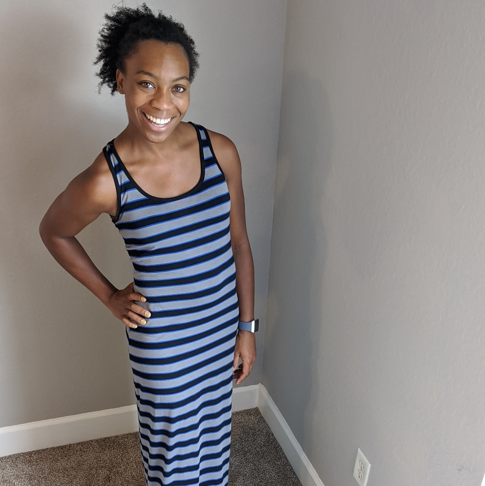 Racerback Striped Maxi Dress